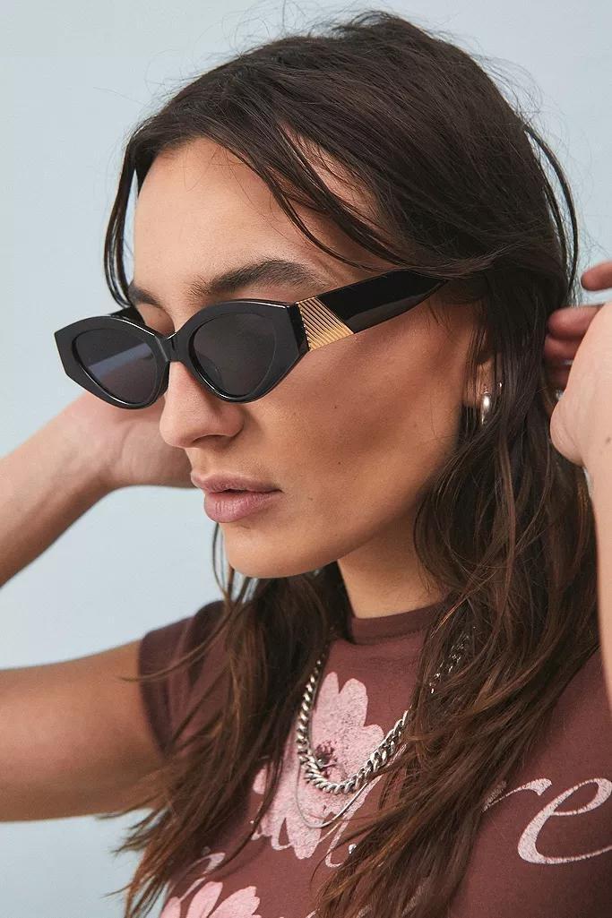 Black UO Transparent Cat-Eye Frame Sunglasses, Women, , large image number 1