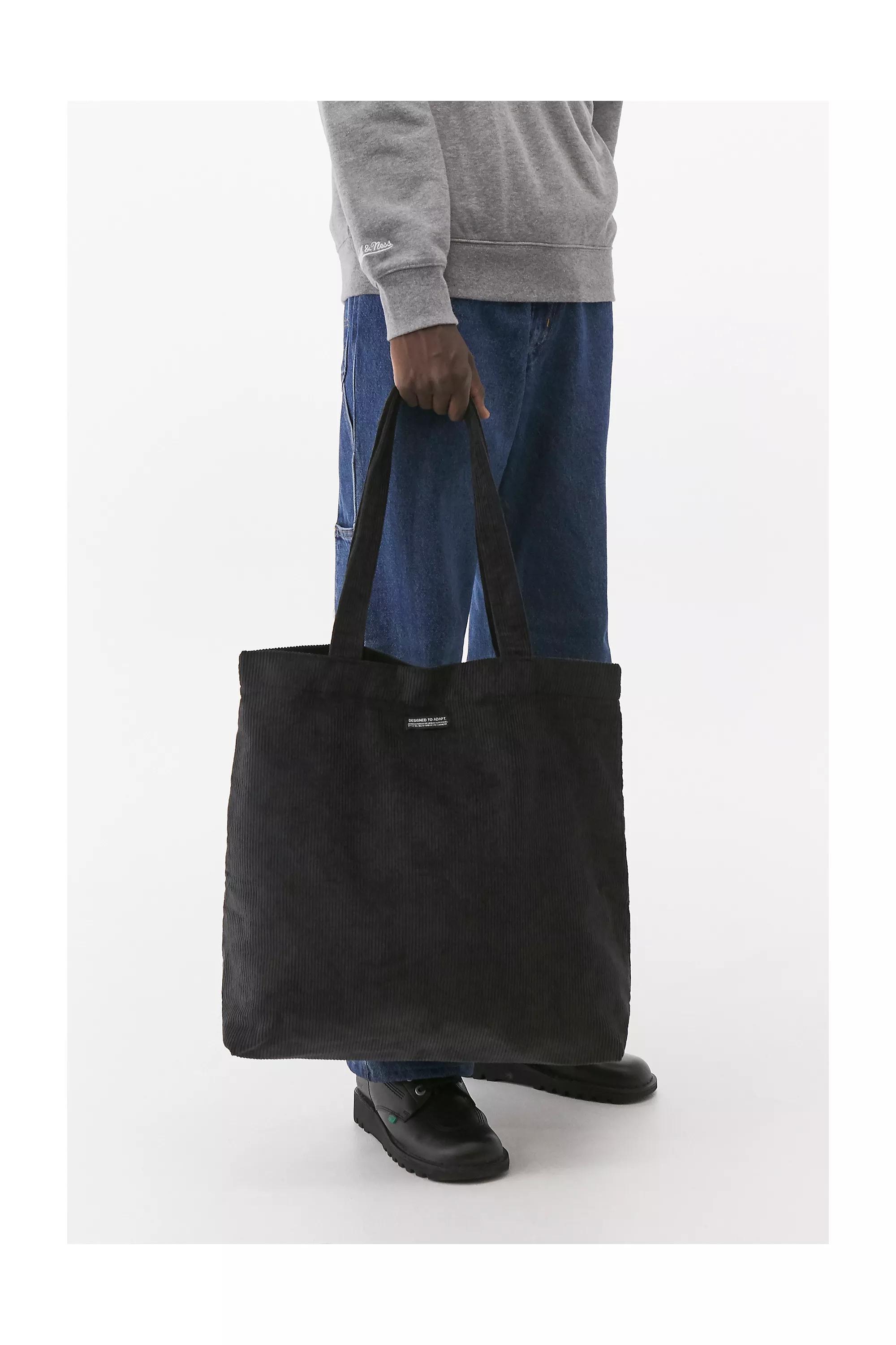 Grey Uo Gunmetal Corduroy Tote Bag, , large image number 0