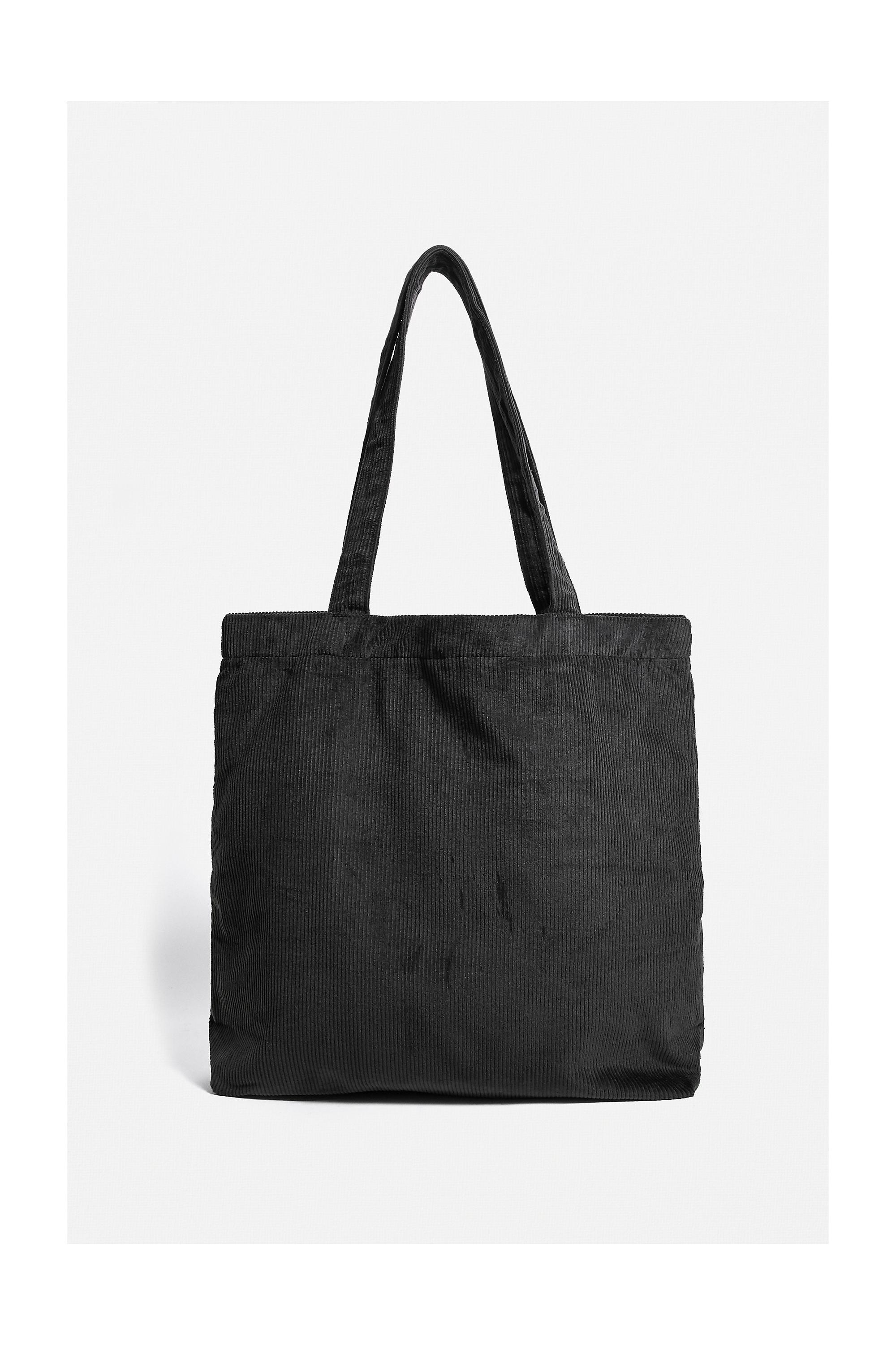 Grey Uo Gunmetal Corduroy Tote Bag, , large image number 3