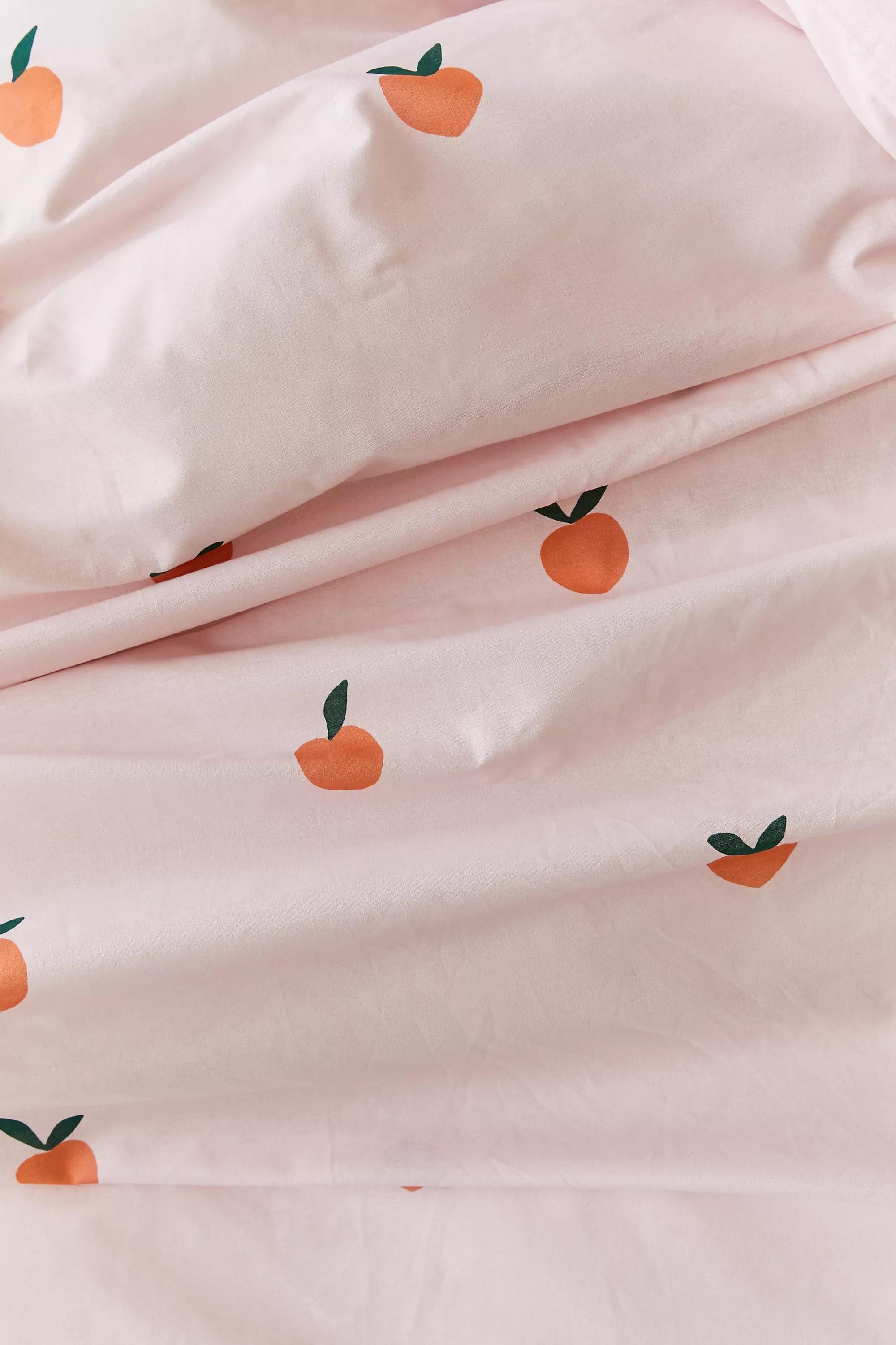 White Pretty Peach Duvet Cover Set, , large image number 4