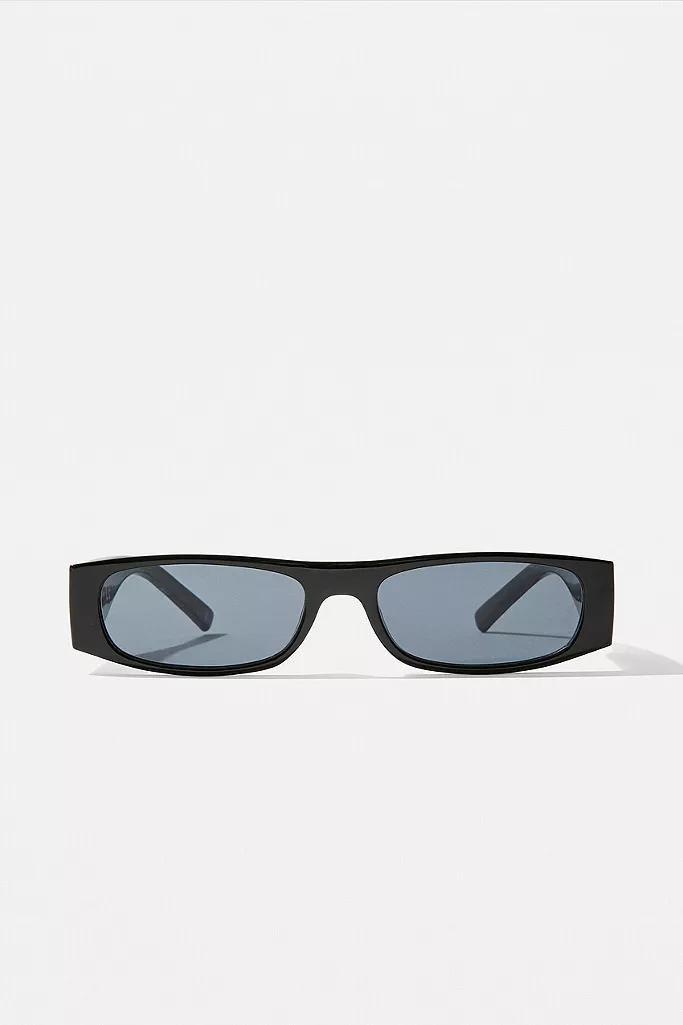 Black UO Laura Wide Rectangle Sunglasses, Women, , large image number 1