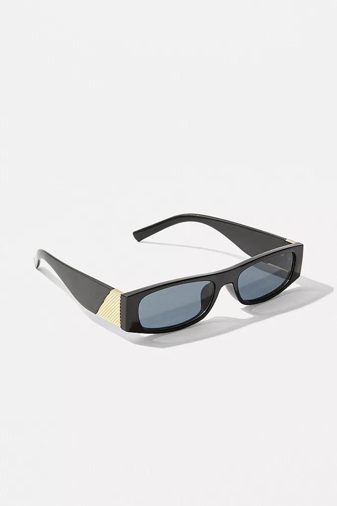 Black UO Laura Wide Rectangle Sunglasses, Women, , large image number 2