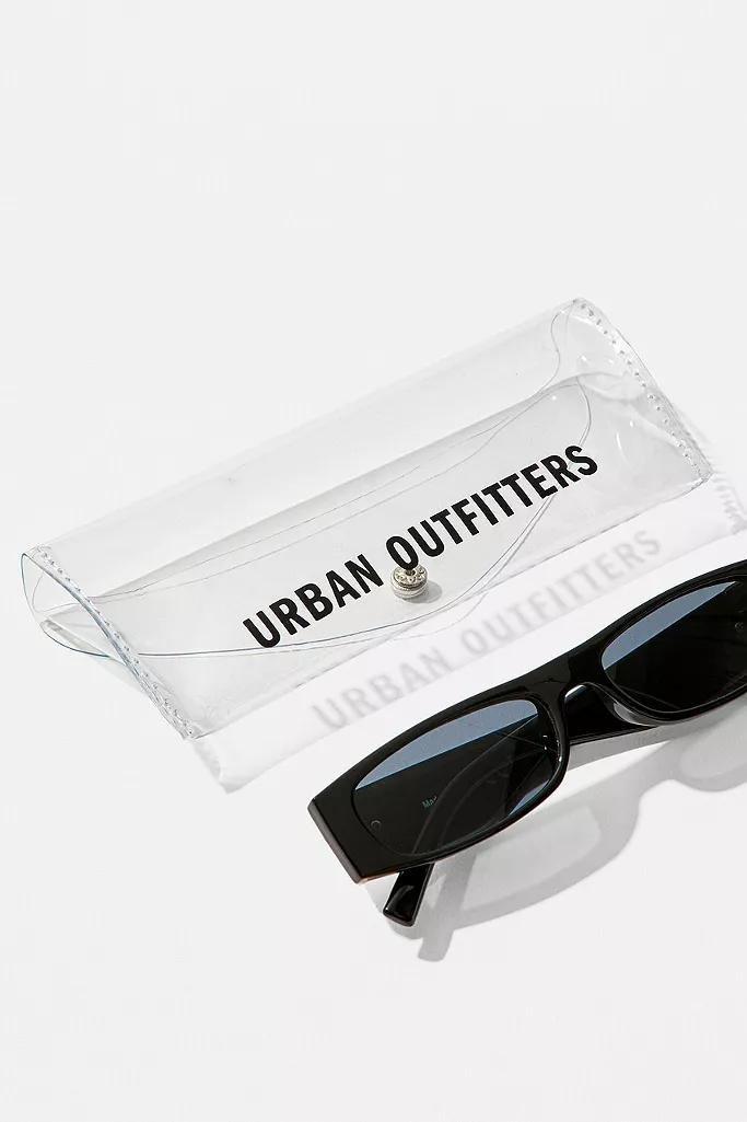 Black UO Laura Wide Rectangle Sunglasses, Women, , large image number 3