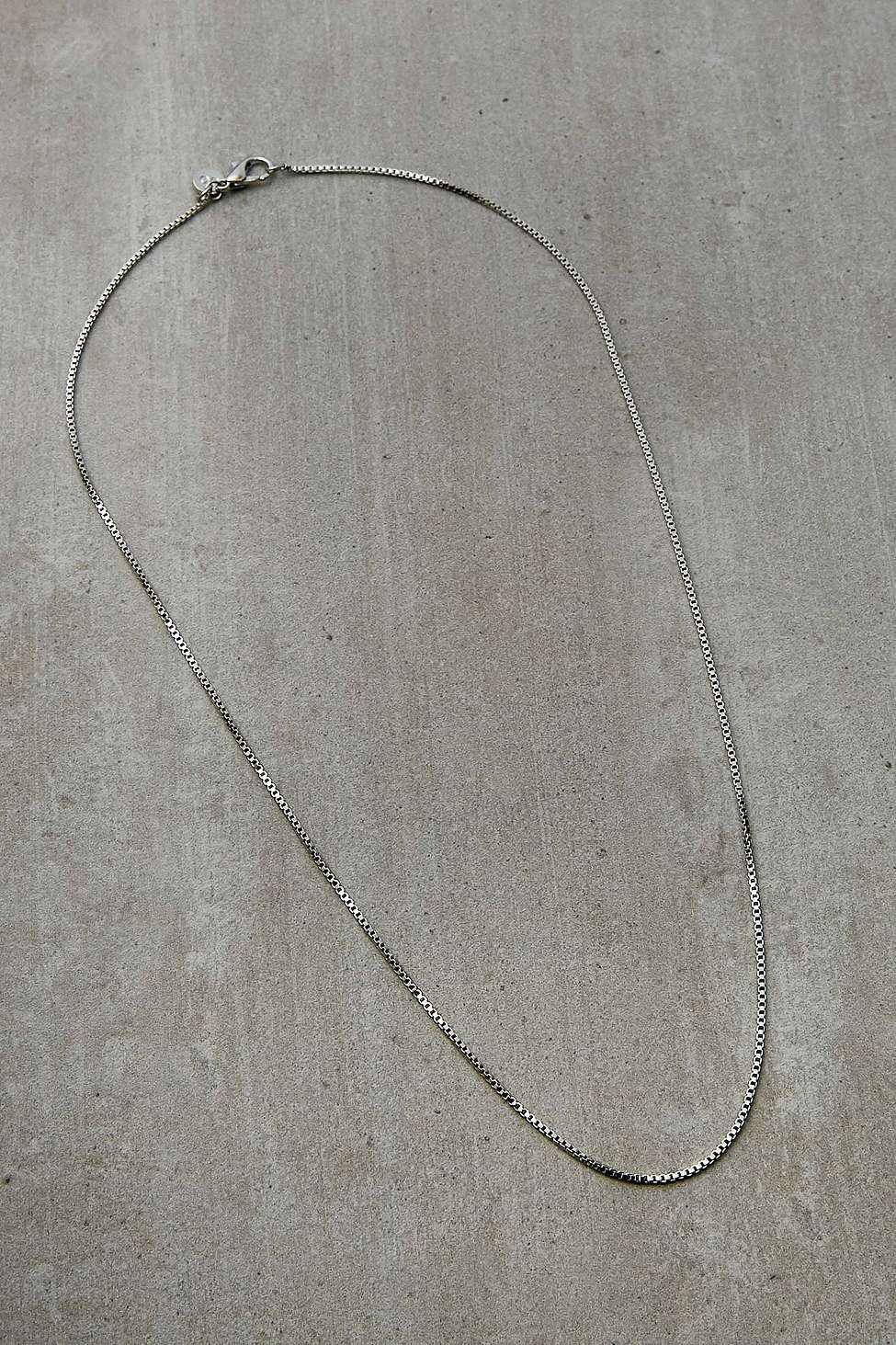 Silver Box Chain Necklace 48Cm, Men, , large image number 0