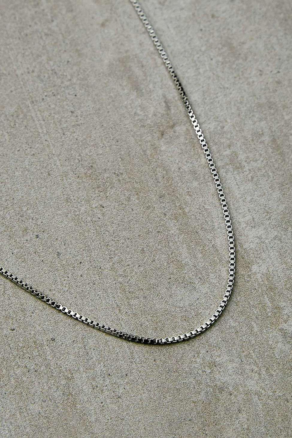 Silver Box Chain Necklace 48Cm, Men, , large image number 1