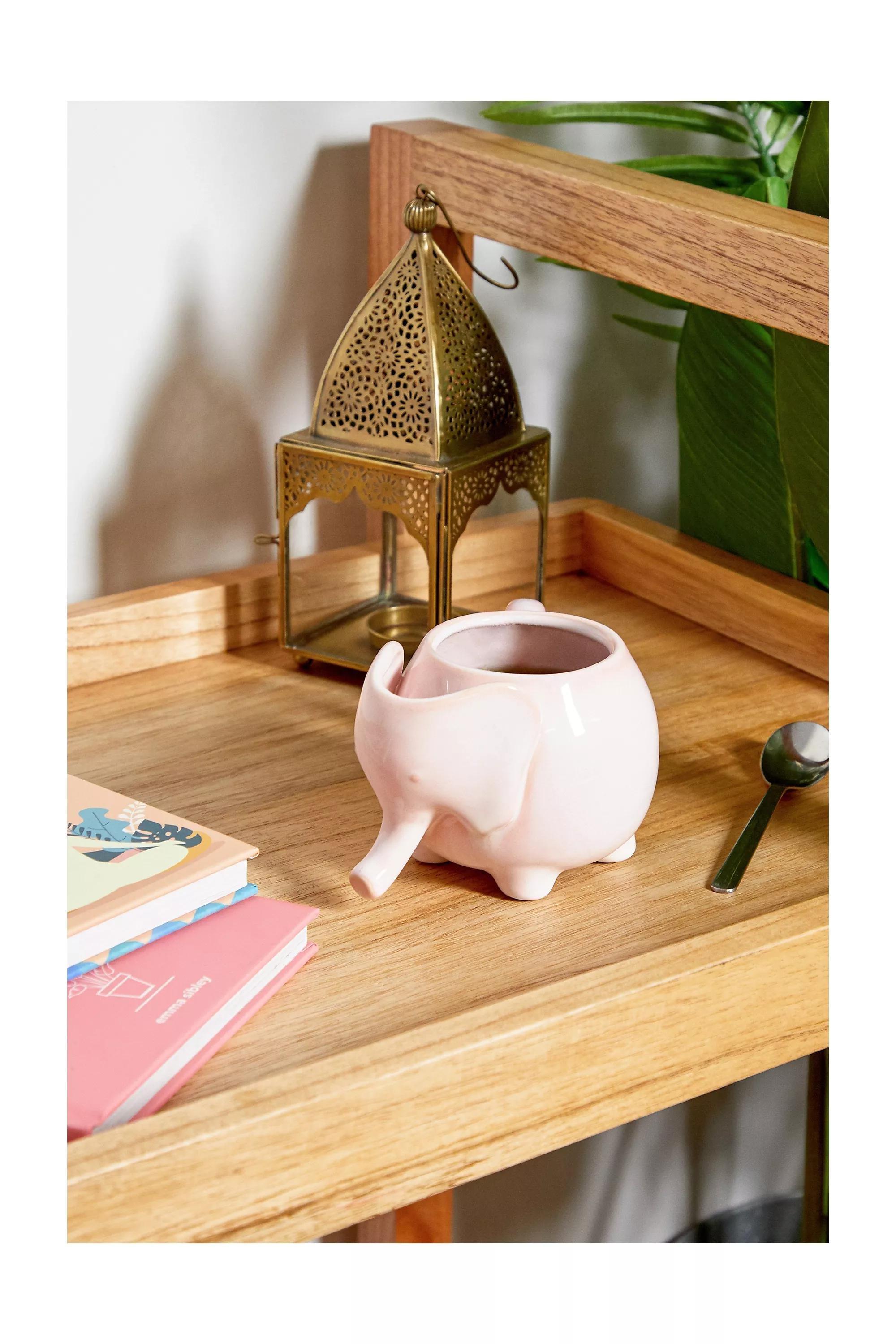 Pink Ceramic Elephant Mug, , large image number 0