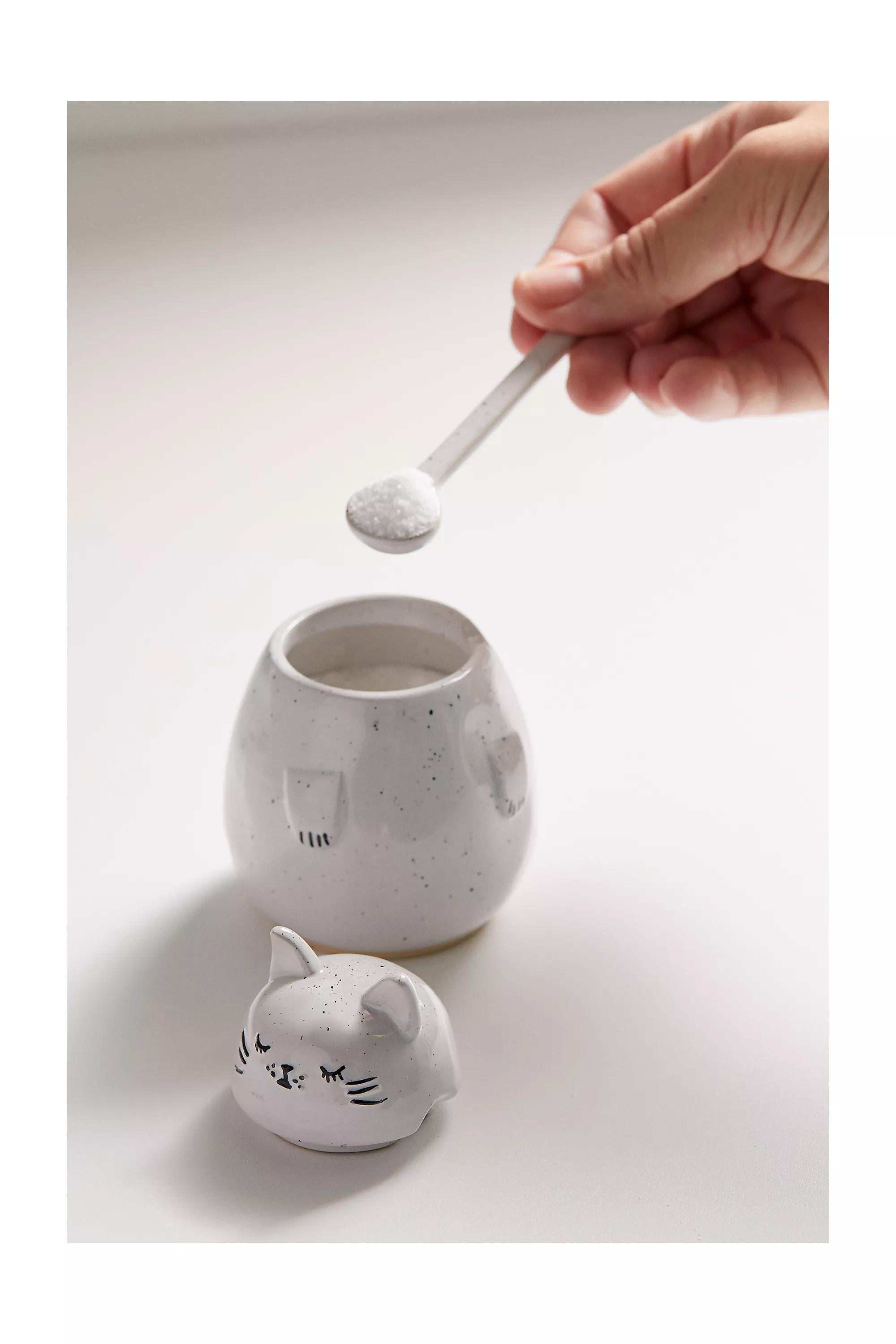 White Assort Lidded Cat Sugar Jar, ASSORT, large image number 0