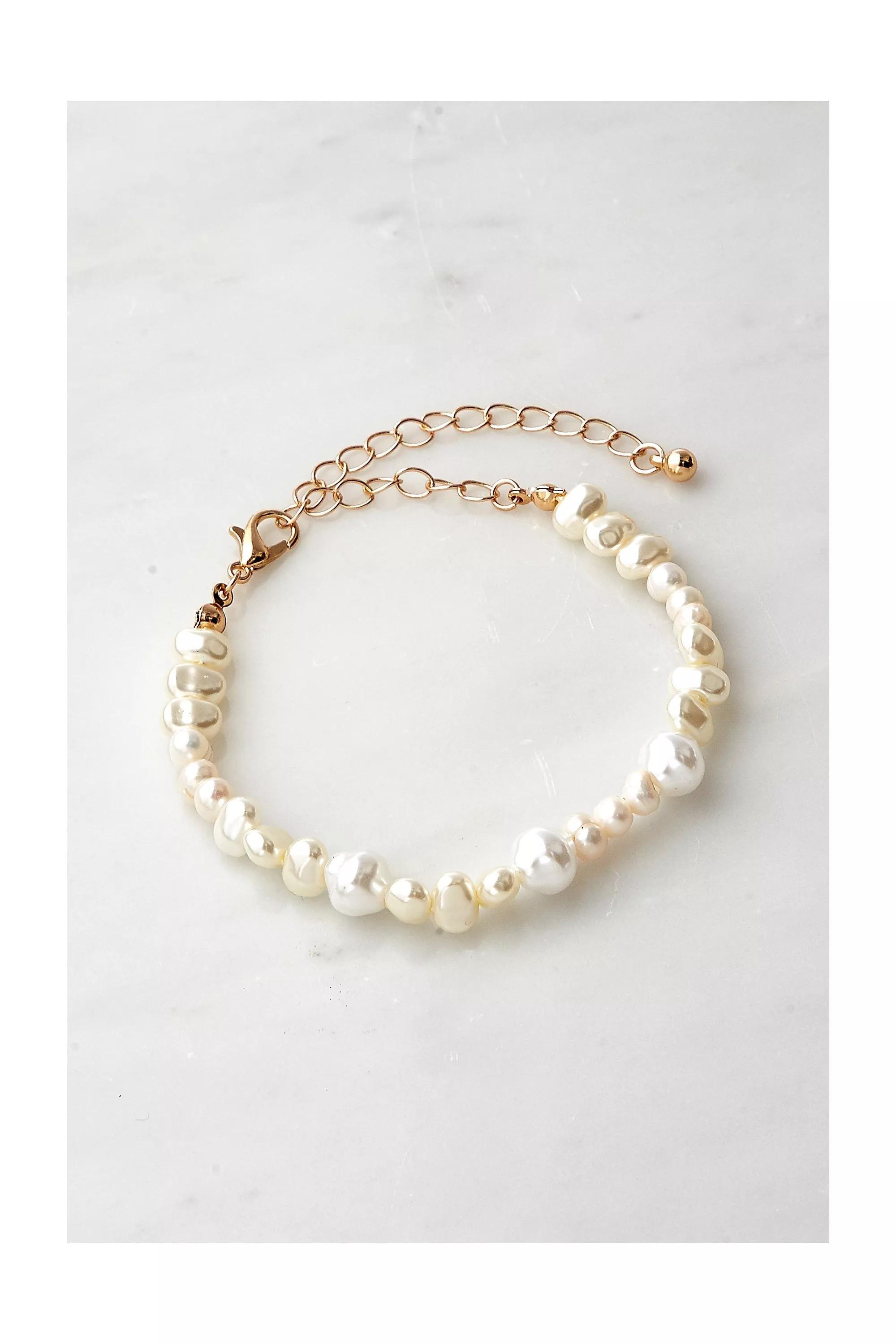 White Pearl Bracelet, PEARL, large image number 0