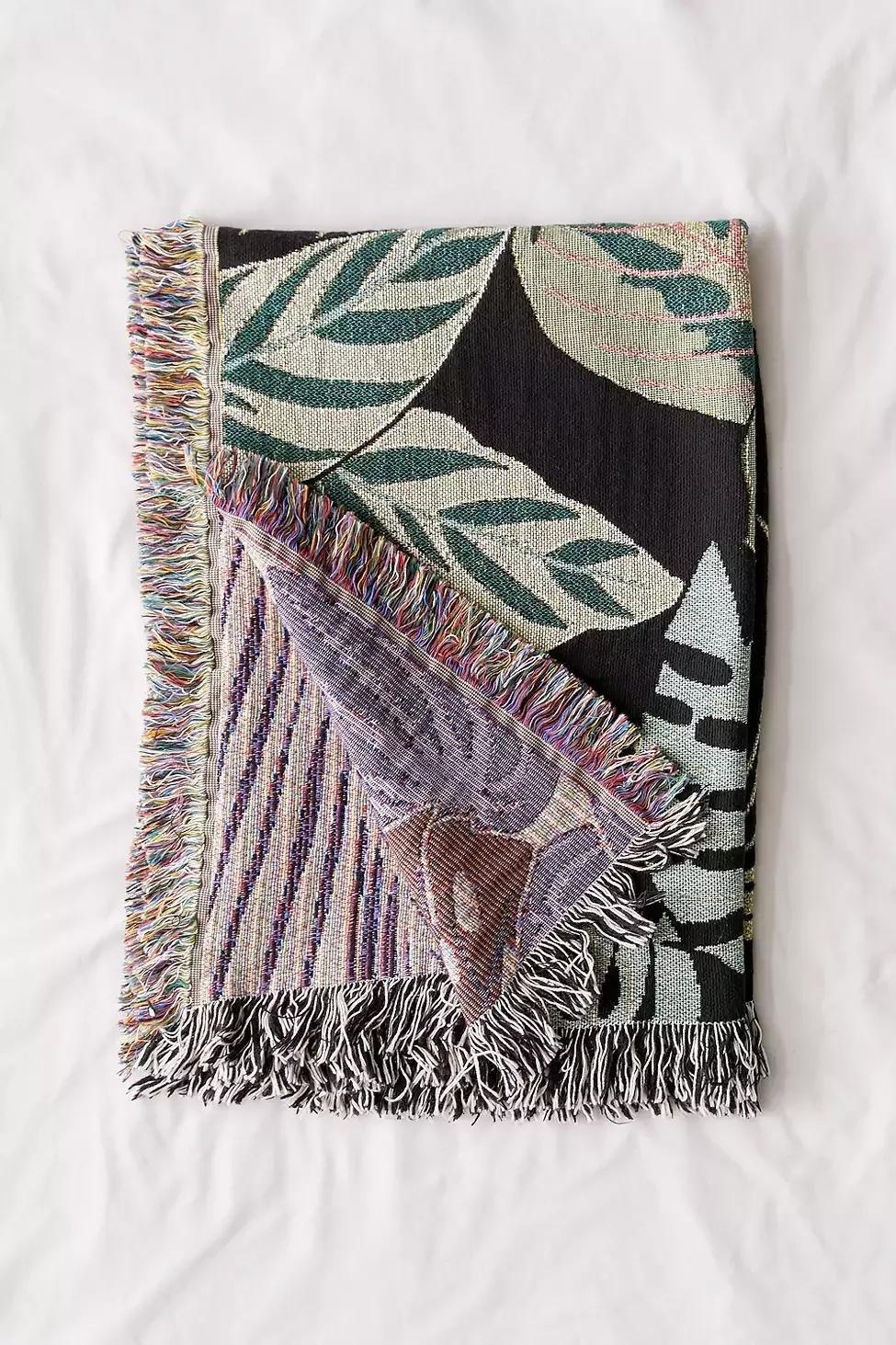 Green Plant Lovers Throw Blanket, GRN, large image number 1