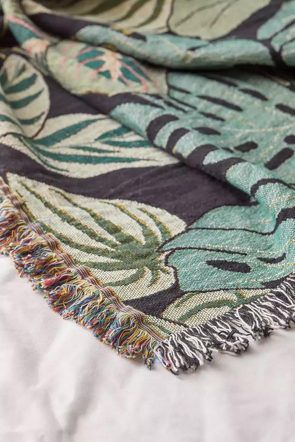 Green Plant Lovers Throw Blanket, GRN, large image number 2
