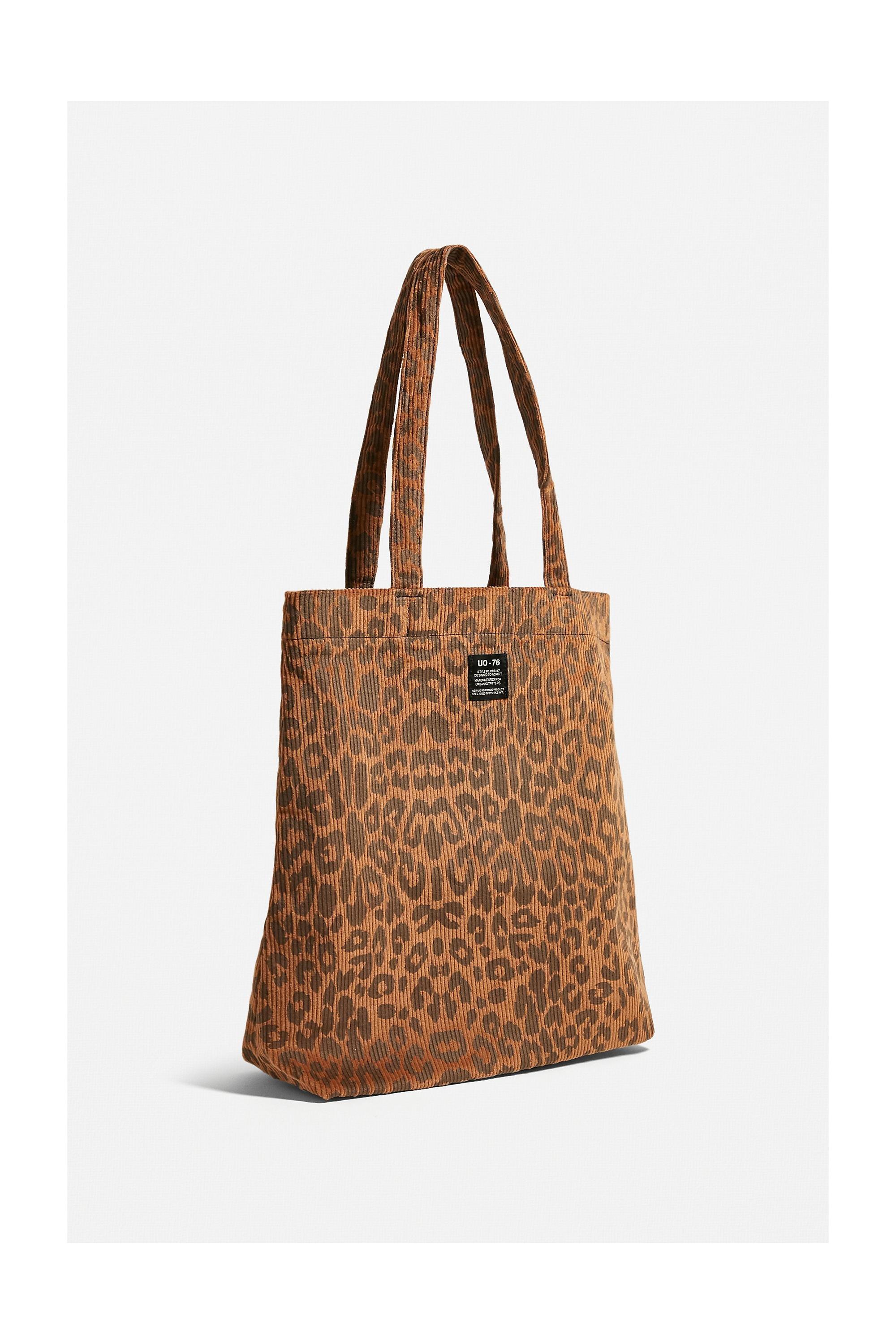 Brown UO Corduroy Animal Print Tote Bag, Women, BRN, large image number 2