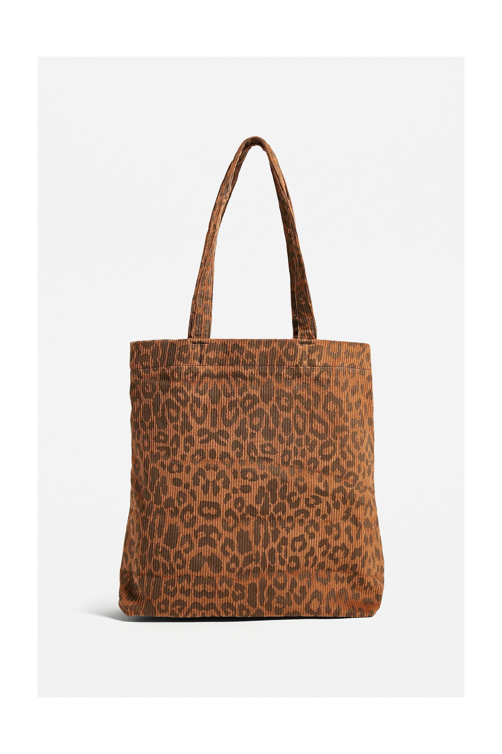Brown UO Corduroy Animal Print Tote Bag, Women, BRN, large image number 3