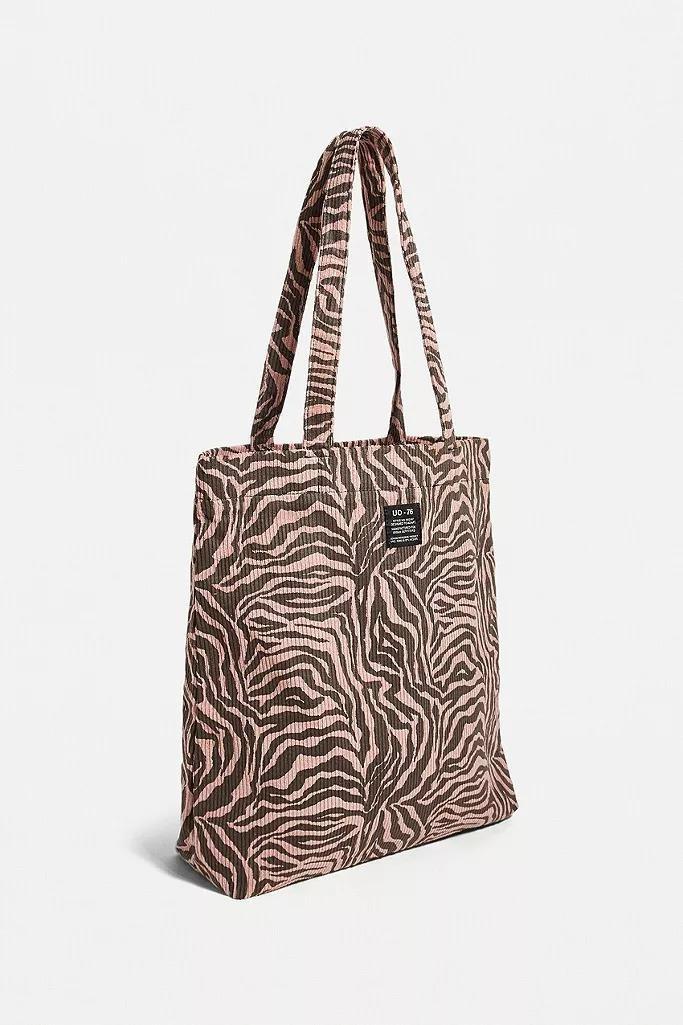 Pink UO Corduroy Animal Print Tote Bag, Women, , large image number 3