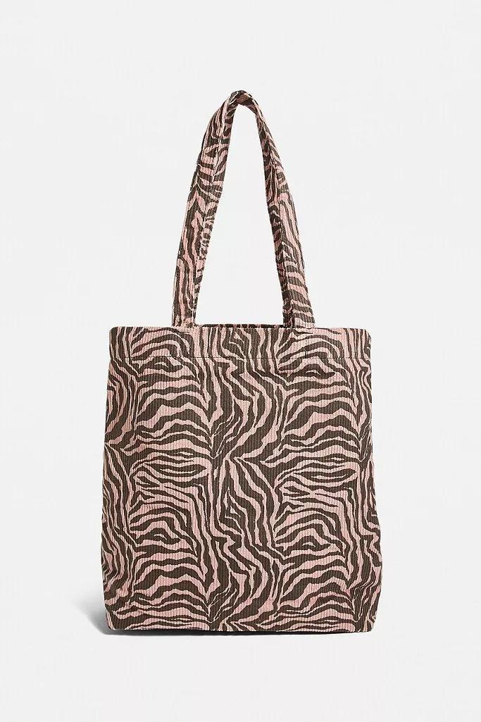 Pink UO Corduroy Animal Print Tote Bag, Women, , large image number 4