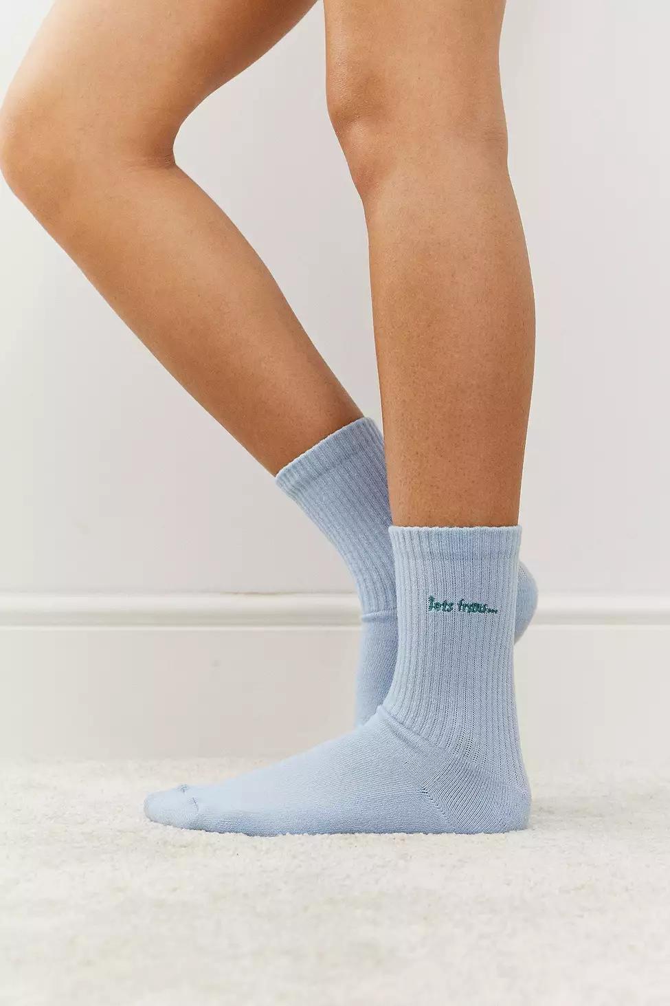 Sky Blue iets frans... Crew Socks, Women, , large image number 1