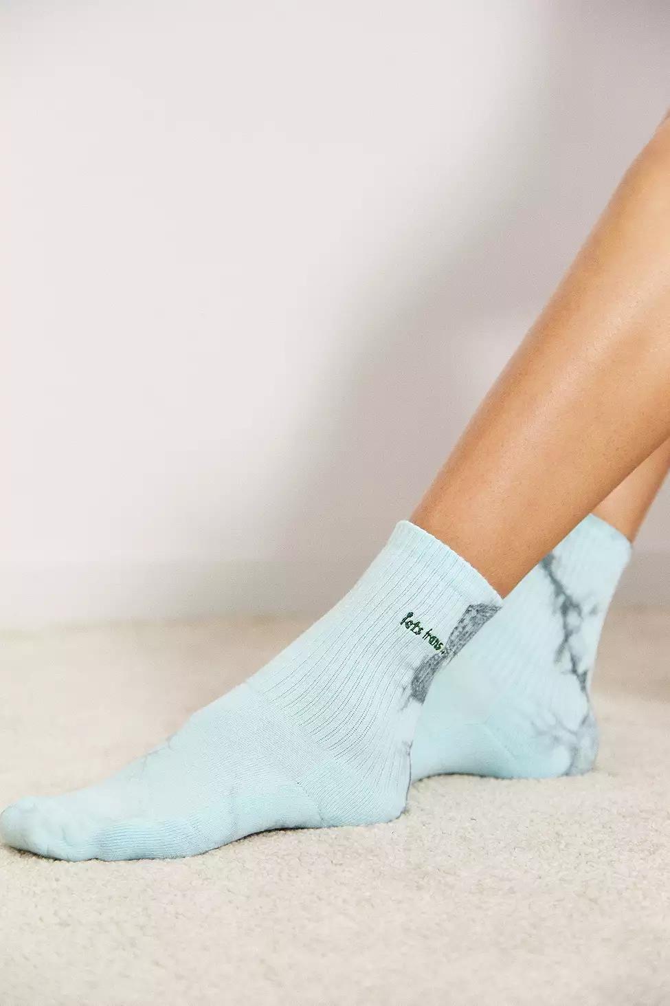 Blue iets frans... Aqua Tie-Dye Socks, Women, , large image number 1