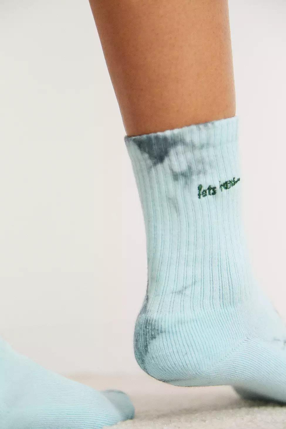 Blue iets frans... Aqua Tie-Dye Socks, Women, , large image number 3