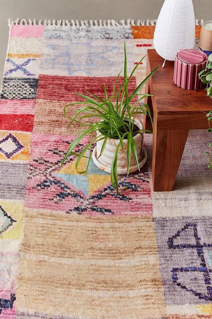 PINK Cyra Pink Patchwork Chenille 2x3 Rug, , large image number 0