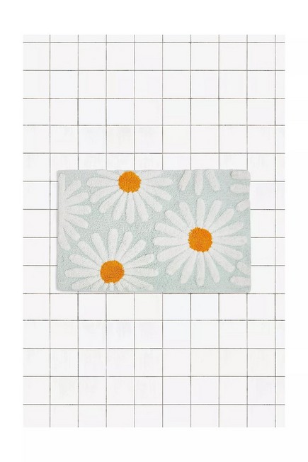 Urban Outfitters - Mint Daisies Tufted Bath Mat