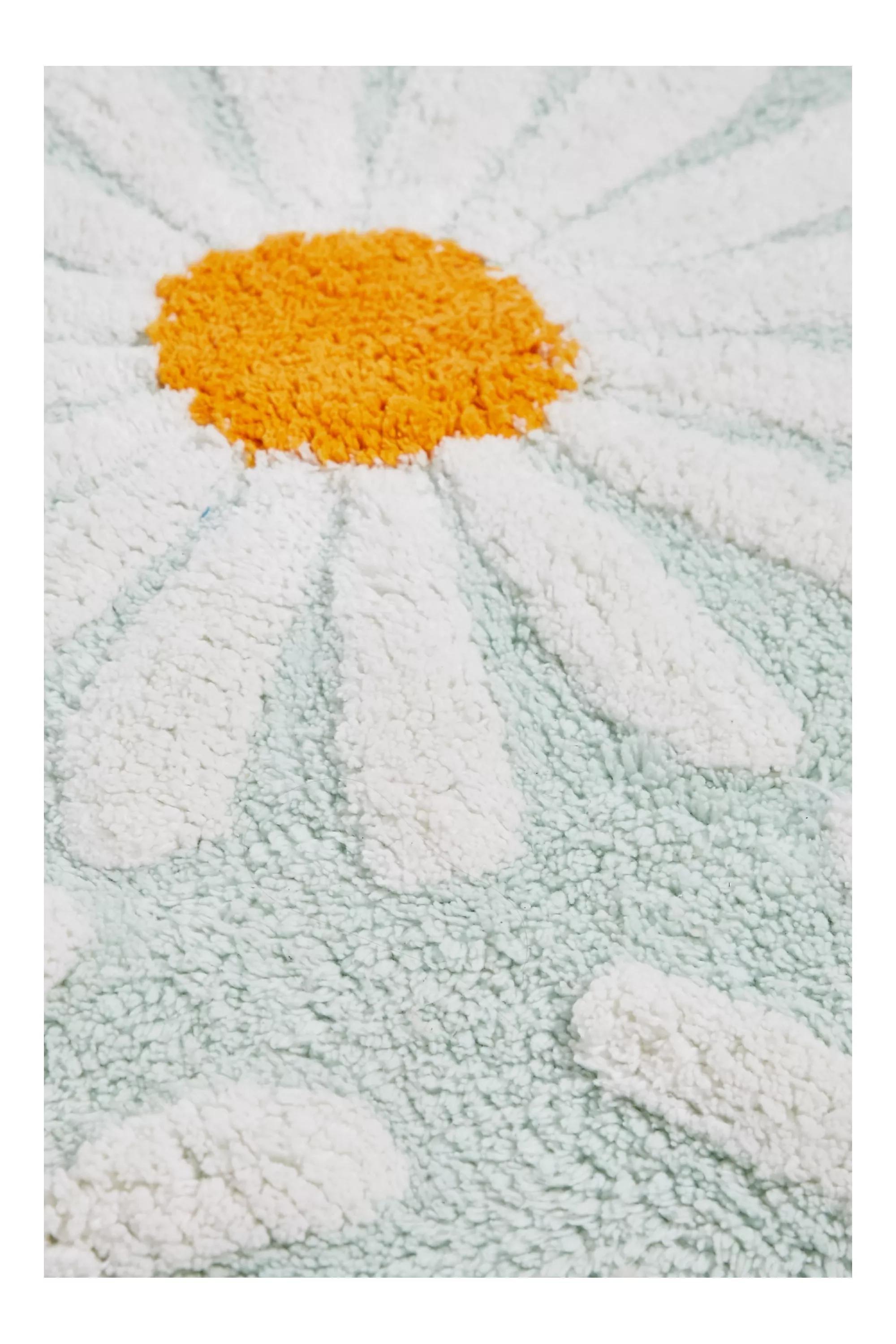 Grey Daisies Mint Tufted Bath Mat, , large image number 2