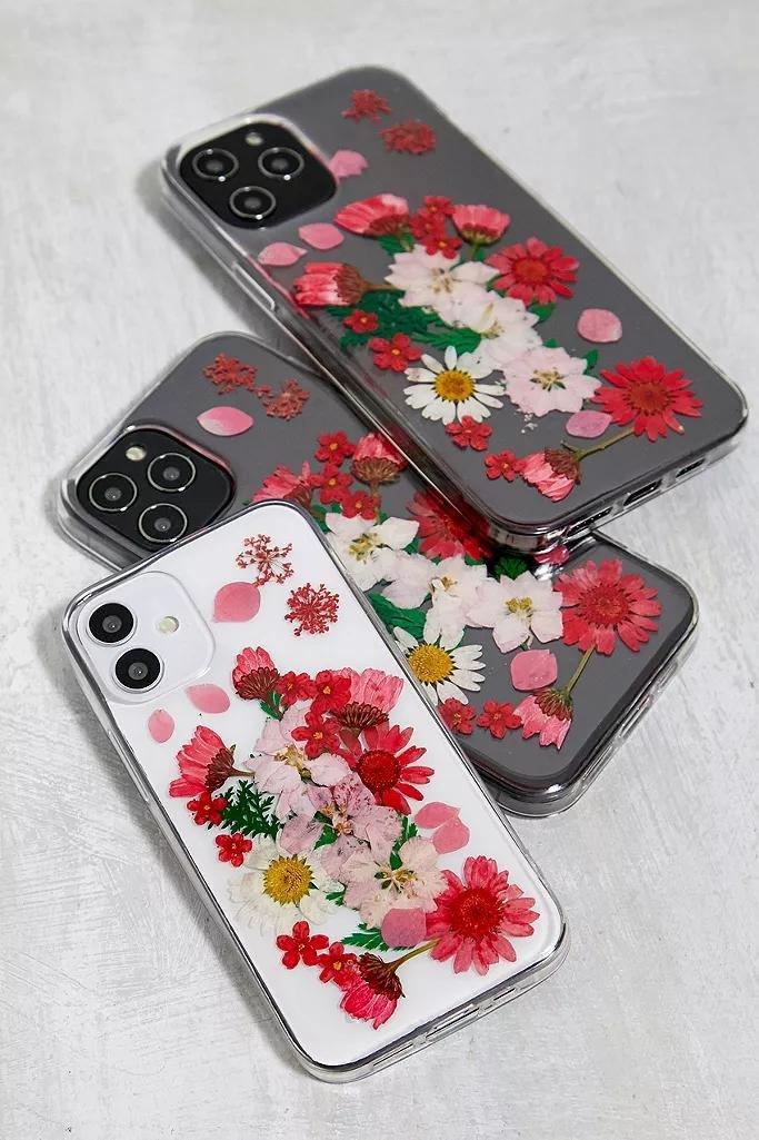 RED Red Pressed Flowers iPhone 12/12 Pro Case, , large image number 2