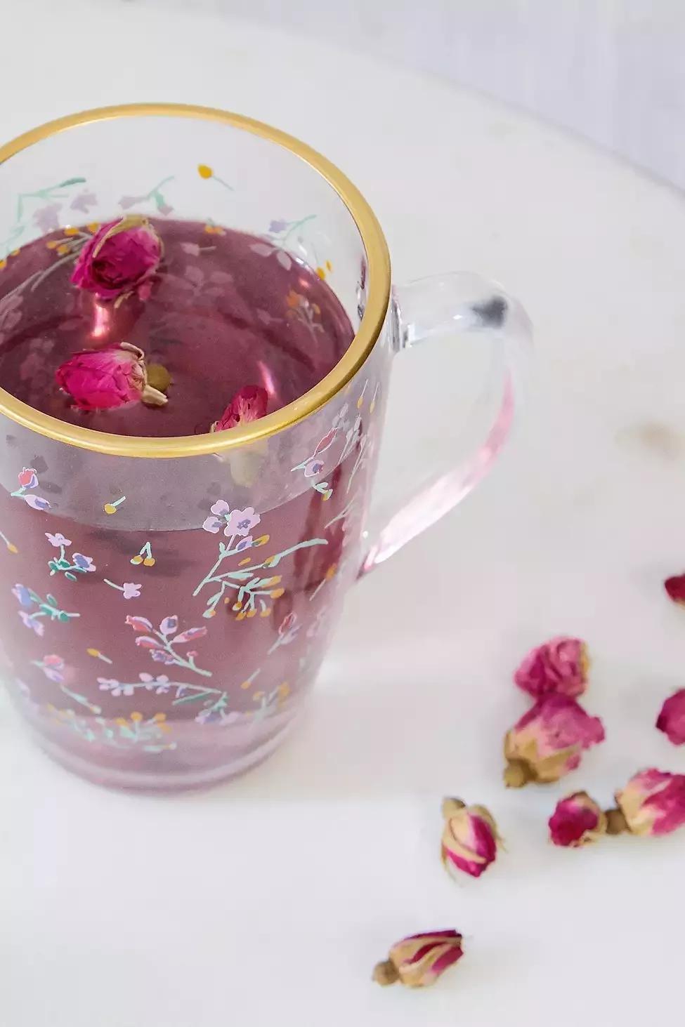Floral Glass Mug, , large image number 2