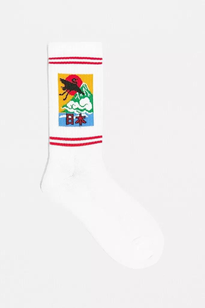 White UO Sunset Graphic Socks, Men, , large image number 0