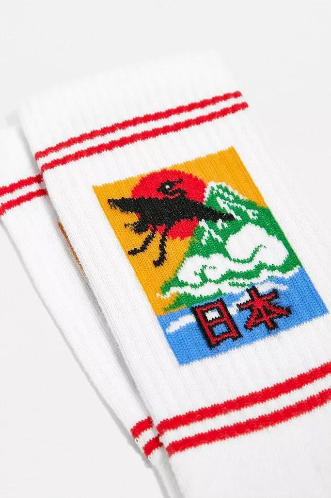 White UO Sunset Graphic Socks, Men, , large image number 1