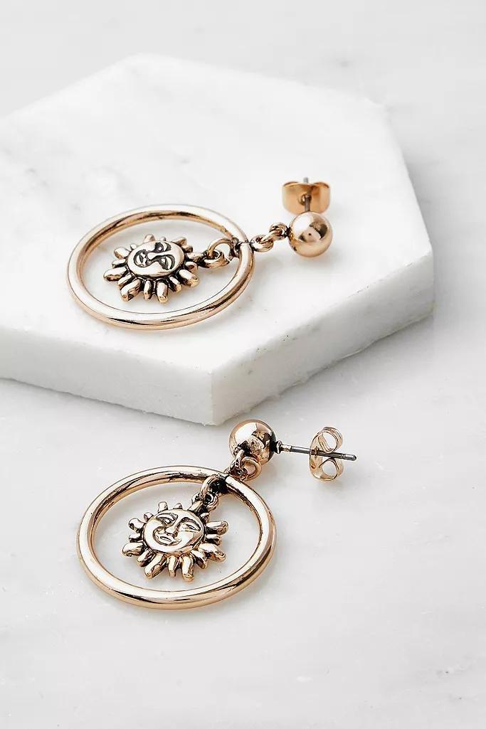Gold Celestial Drop Earrings, Women, , large image number 1