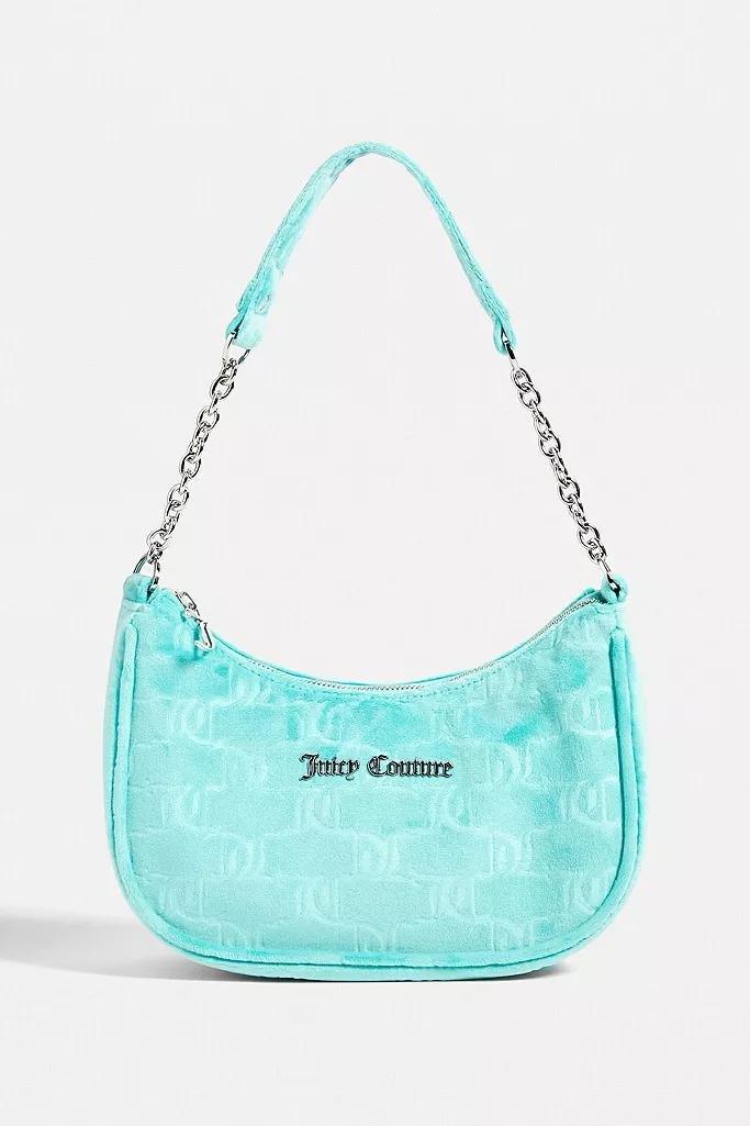 Green Juicy Couture Velour Monogram Shoulder Bag, Women, , large image number 1