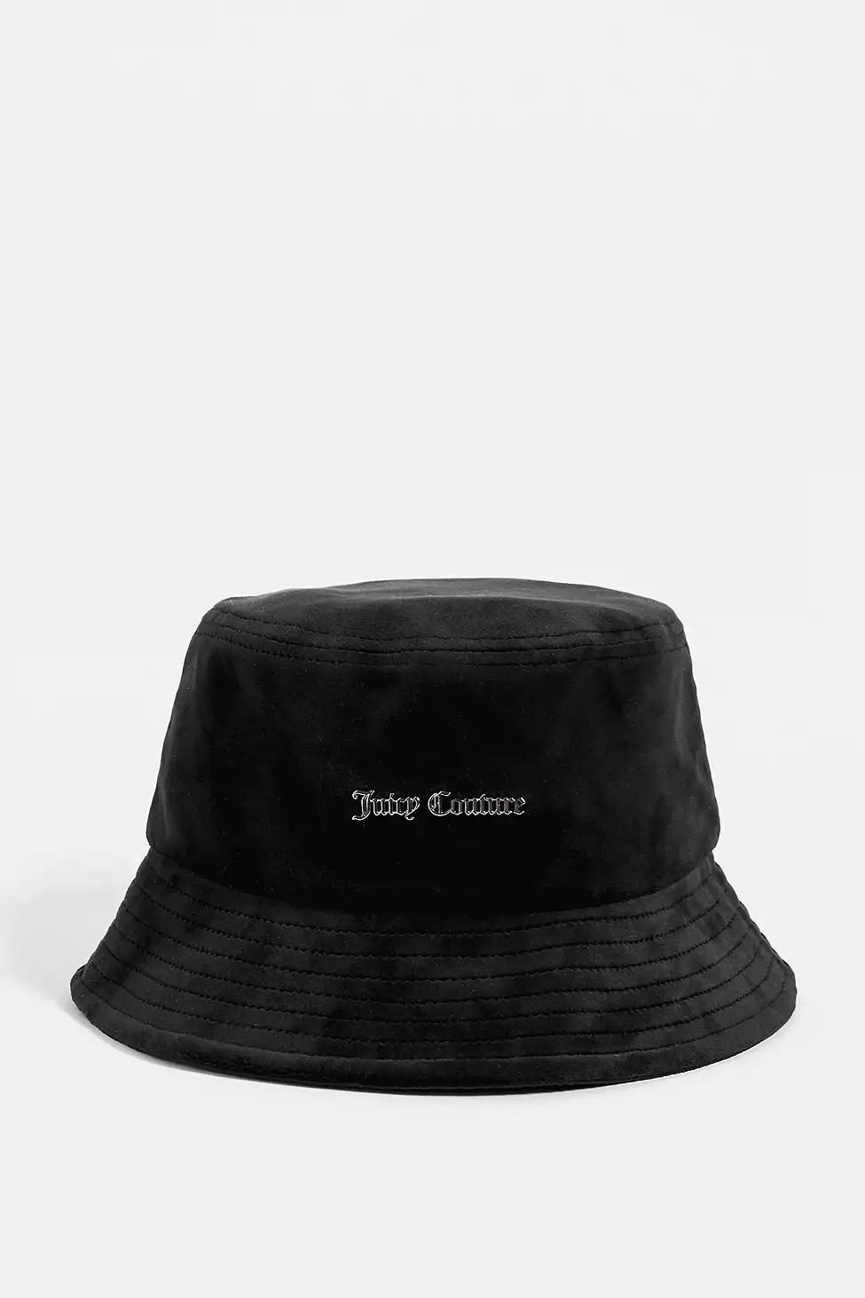 Black Juicy Couture Velour Bucket Hat, Women, , large image number 1