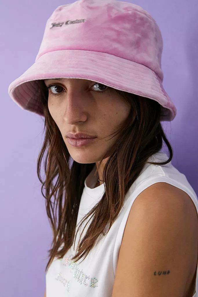 Pink Juicy Couture Velour Bucket Hat, Women, , large image number 1