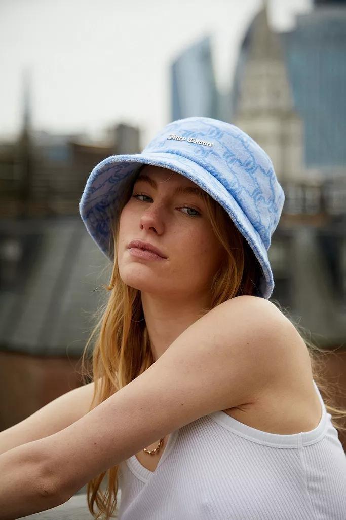 Blue Juicy Couture Monogram Towelling Bucket Hat, Women, , large image number 0
