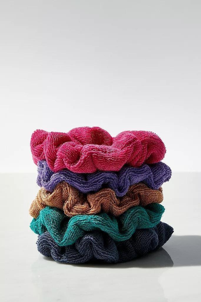 Assorted Towelling Scrunchie 5-Pack, Women, , large image number 0