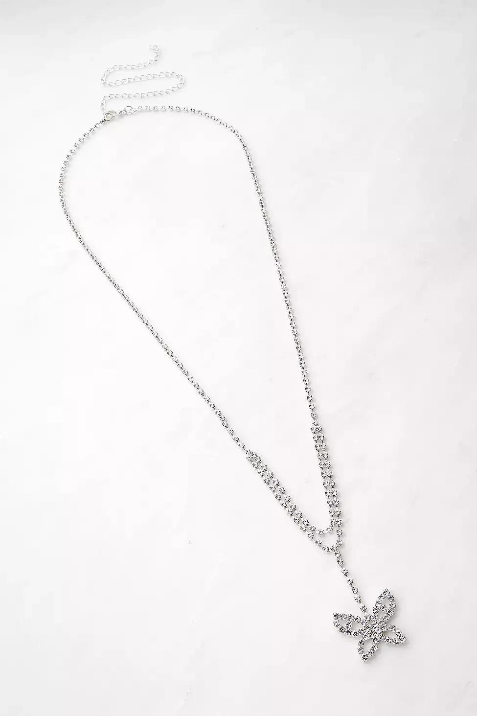 Silver UO-Tone Chain And Diamante Butterfly Belt, Women, , large image number 1
