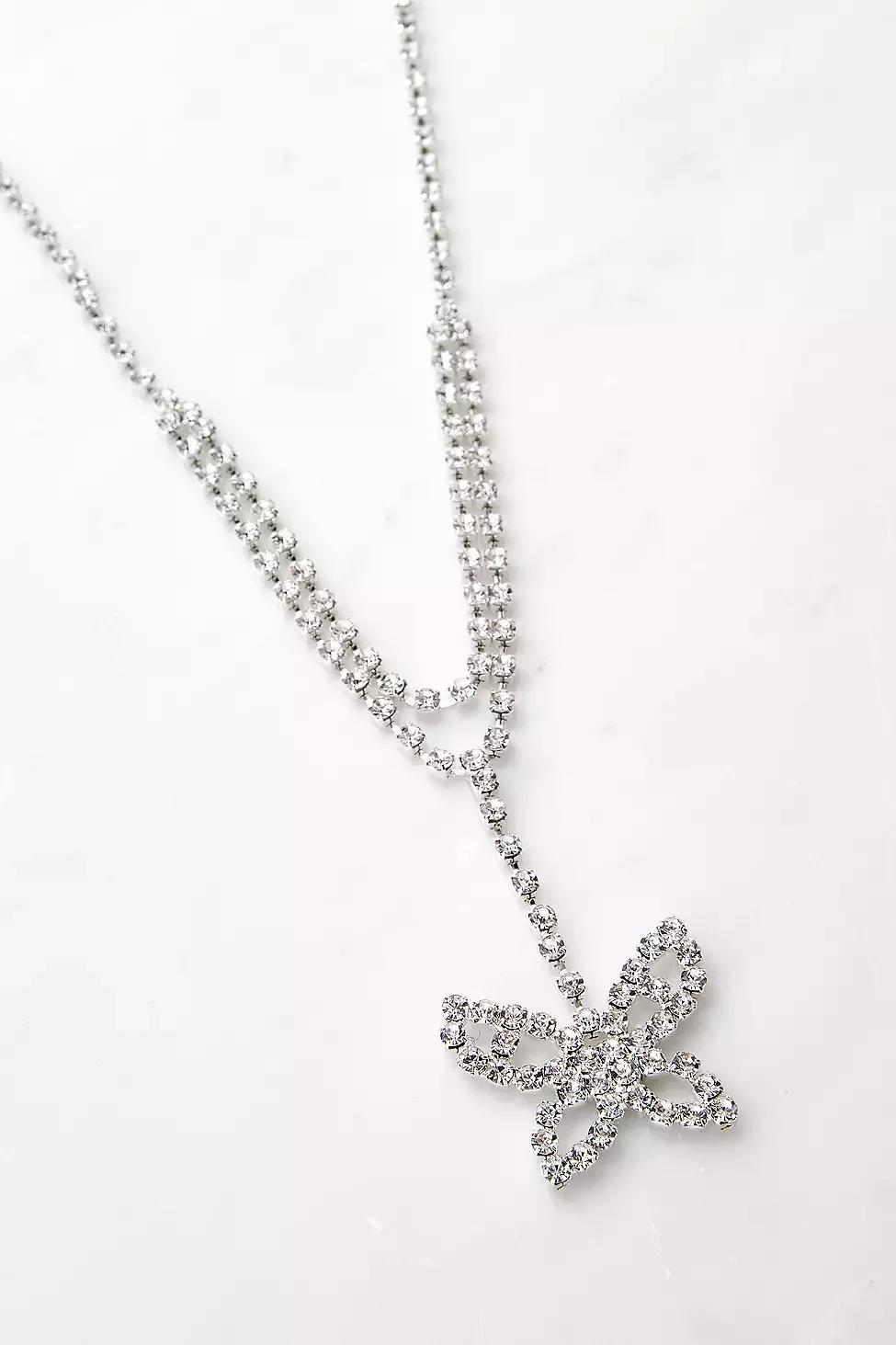 Silver UO-Tone Chain And Diamante Butterfly Belt, Women, , large image number 2