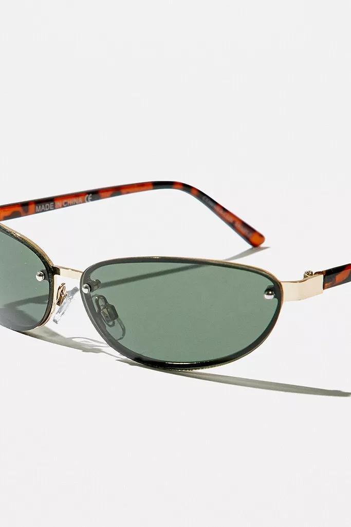 Green UO Rimless Oval Sunglasses, Women, , large image number 2