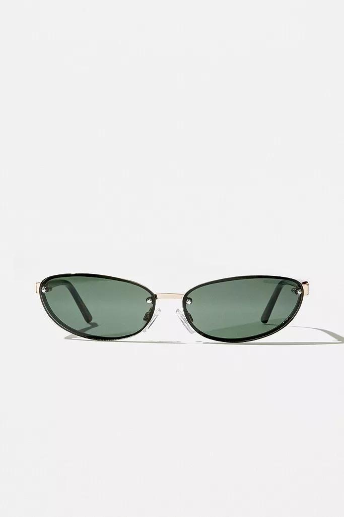 Green UO Rimless Oval Sunglasses, Women, , large image number 3