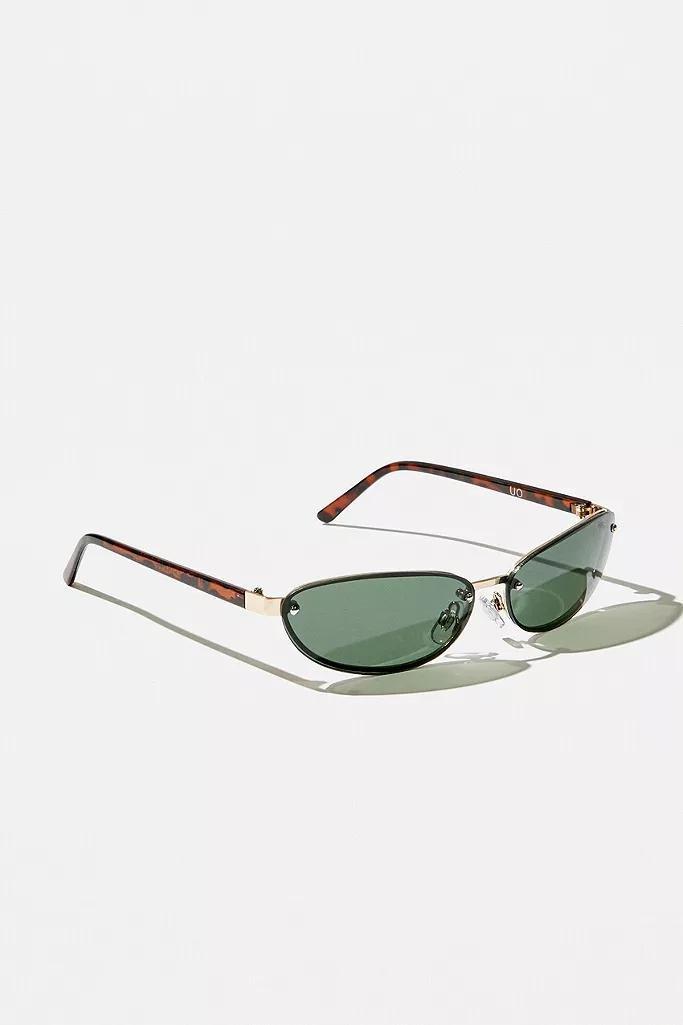 Green UO Rimless Oval Sunglasses, Women, , large image number 4