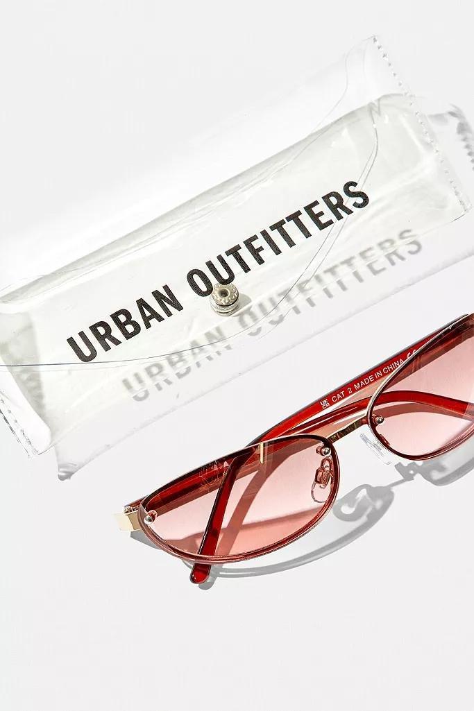 PINK UO Rimless Oval Sunglasses, , large image number 1