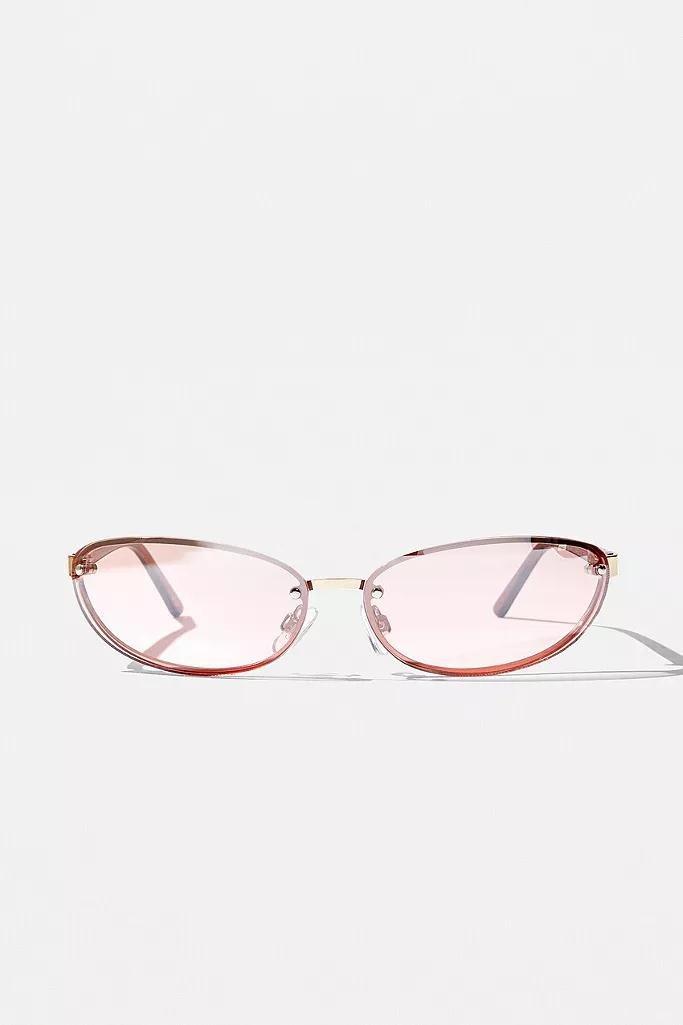 PINK UO Rimless Oval Sunglasses, , large image number 3