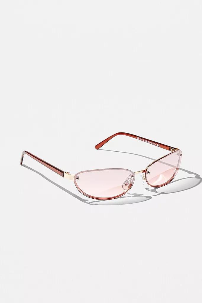 PINK UO Rimless Oval Sunglasses, , large image number 4