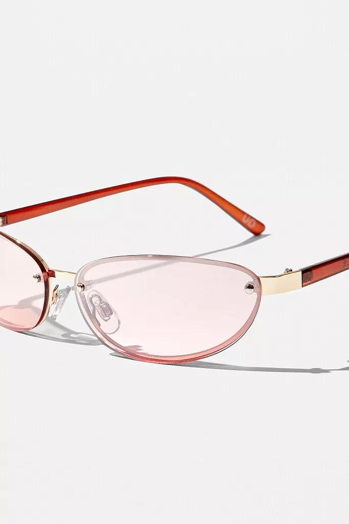 PINK UO Rimless Oval Sunglasses, , large image number 5