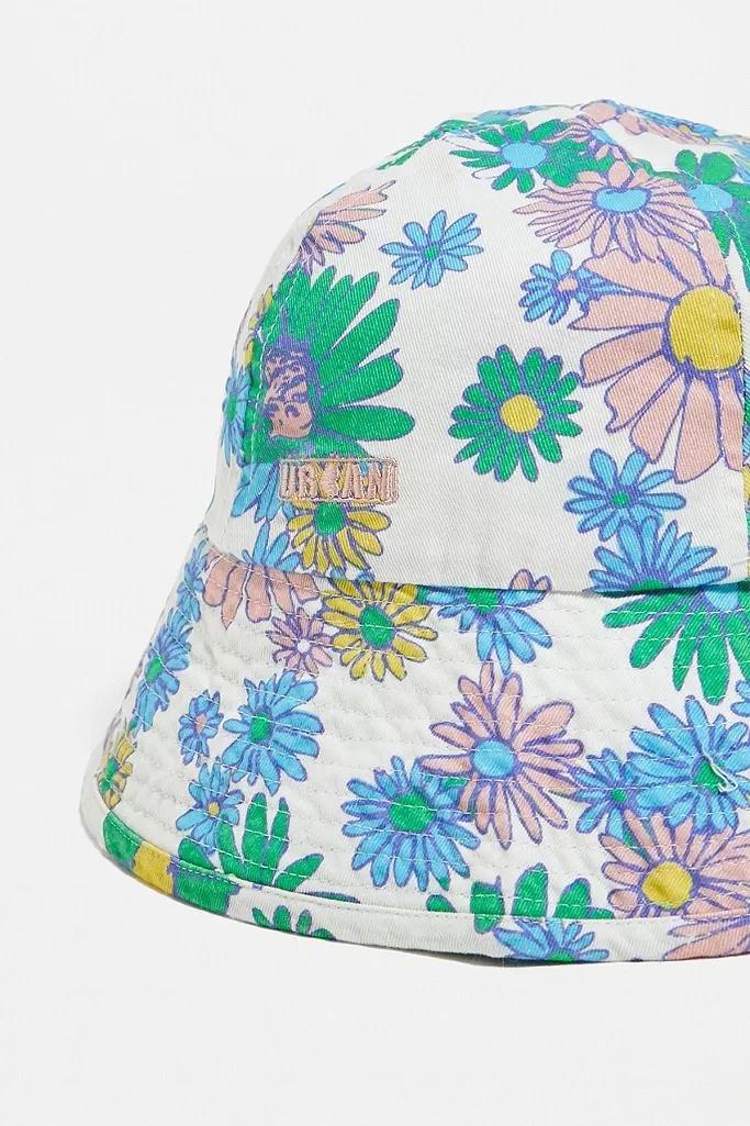 Blue UO Floral Canvas Bucket Hat, Women, , large image number 1