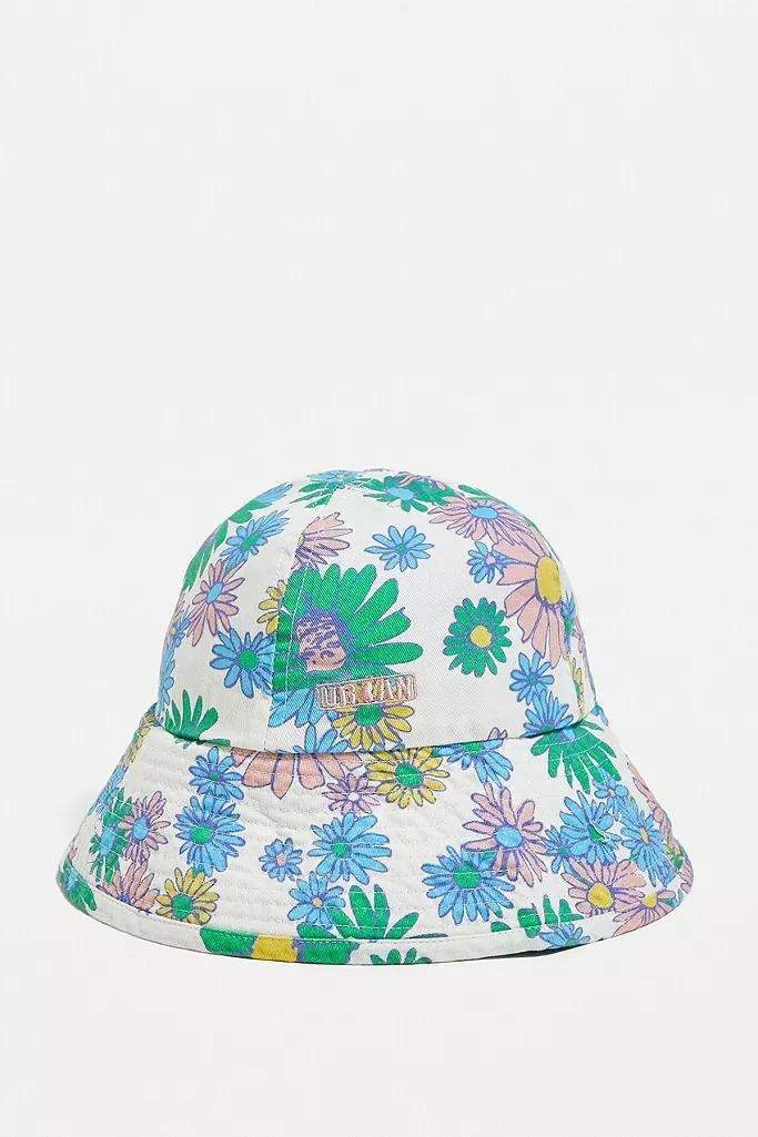 Blue UO Floral Canvas Bucket Hat, Women, , large image number 2