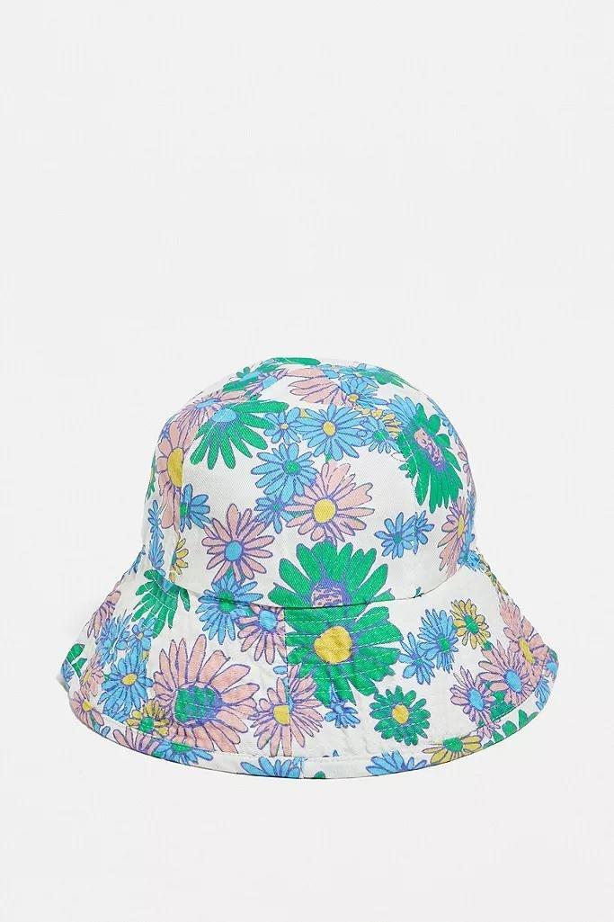 Blue UO Floral Canvas Bucket Hat, Women, , large image number 3
