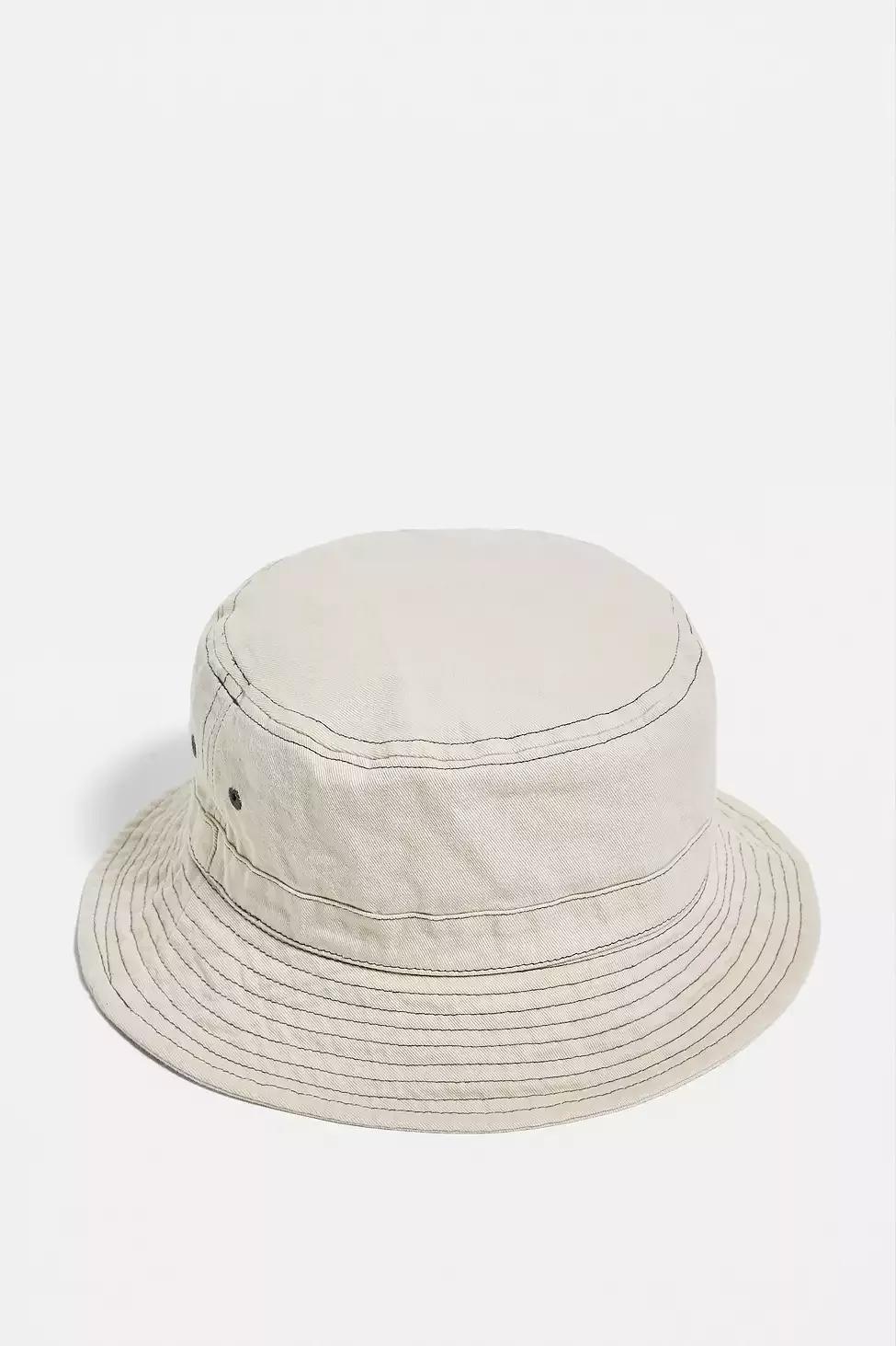 Creme UO Stitched Canvas Bucket Hat, Women, , large image number 2