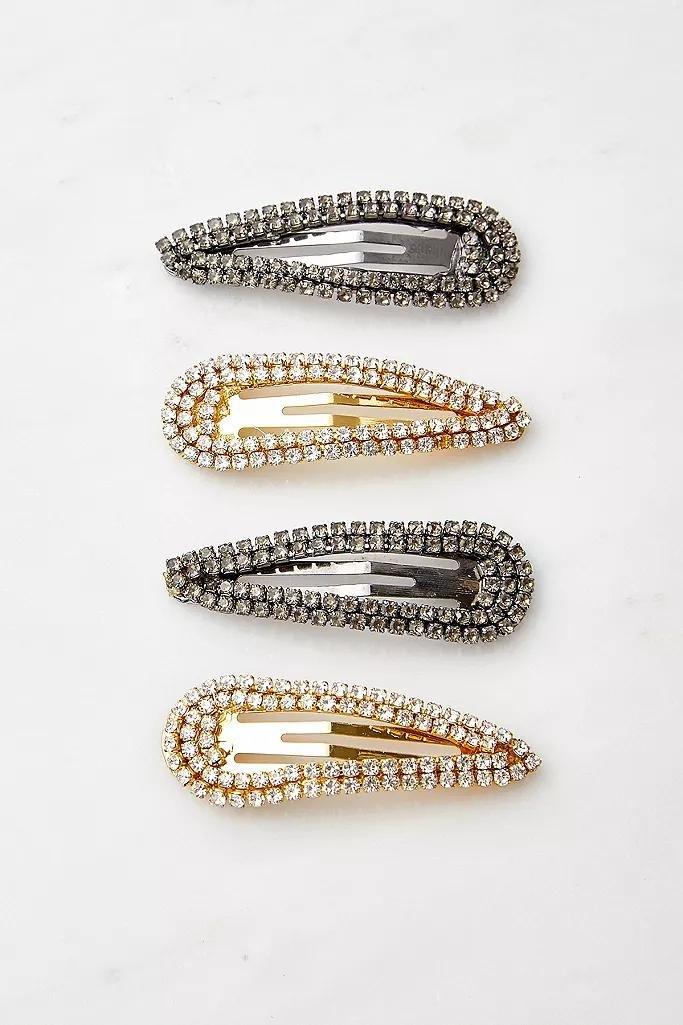 Black/White  Diamante Hair Clip Set, Women, , large image number 0