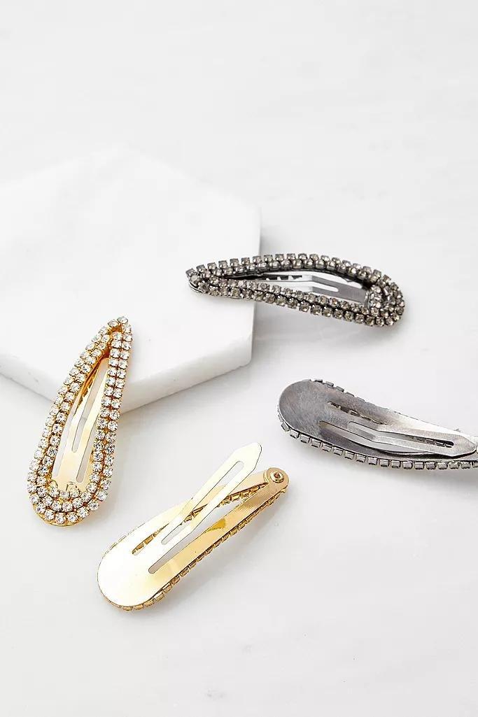 Black/White  Diamante Hair Clip Set, Women, , large image number 2