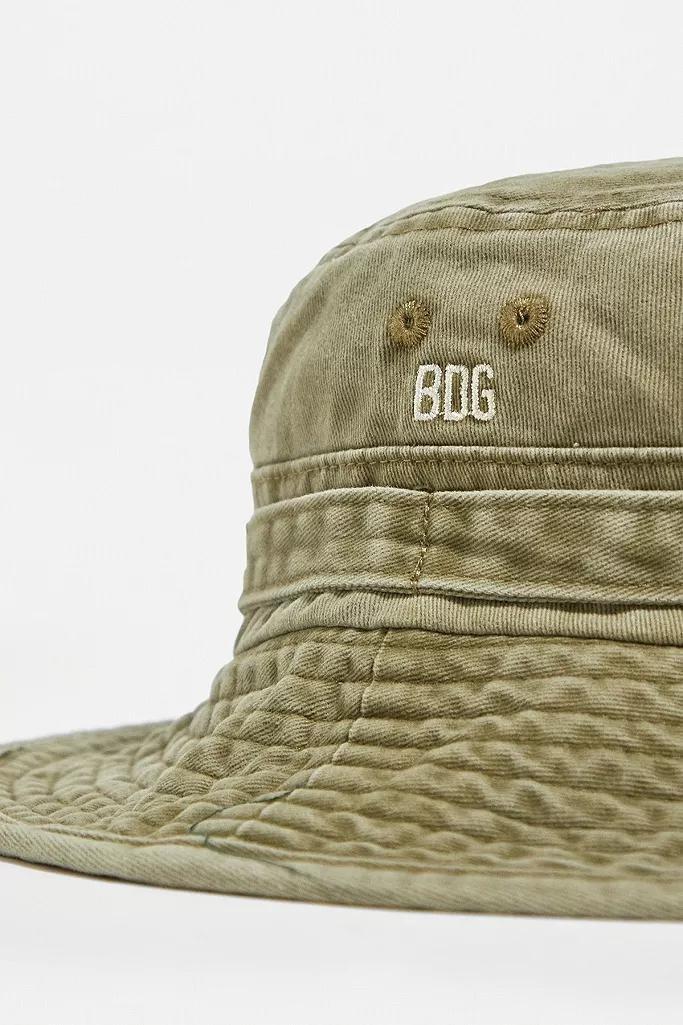 Khaki BDG Washed Canvas Rimmed Hat, Men, , large image number 1